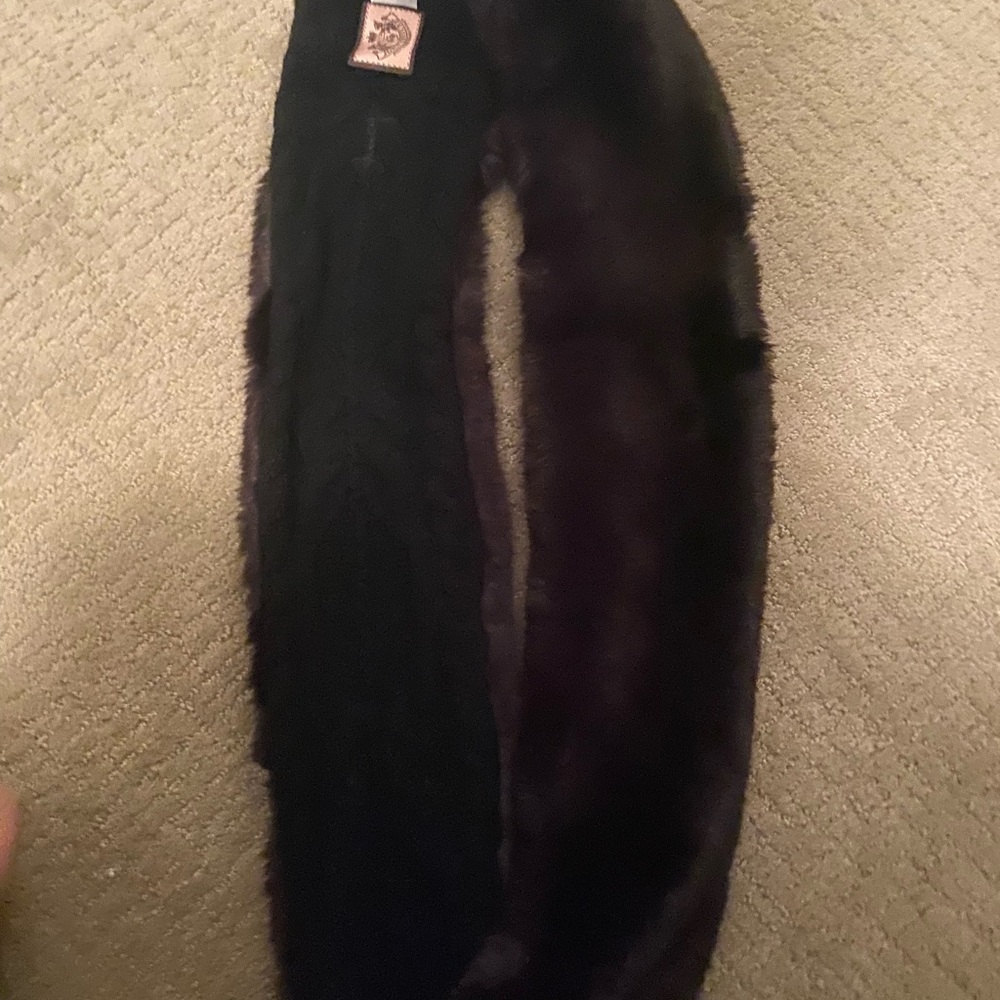 Juicy Couture Black Fur Scarf